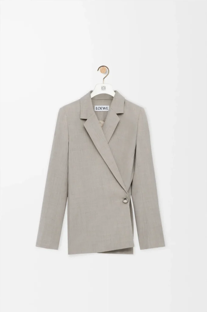 Chaqueta de lana beige claro jaspeado Chaqueta de lana beige claro jaspeado
