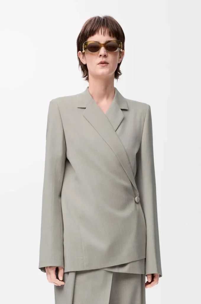 Chaqueta de lana beige claro jaspeado Chaqueta de lana beige claro jaspeado