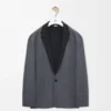 Chaqueta de lana gris jaspeado Chaqueta de lana gris jaspeado
