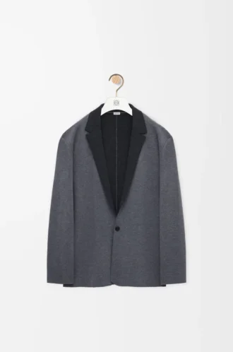 Chaqueta de lana gris jaspeado