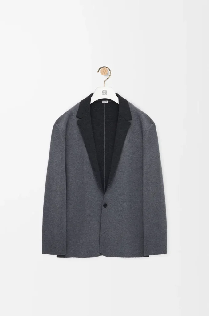 Chaqueta de lana gris jaspeado Chaqueta de lana gris jaspeado