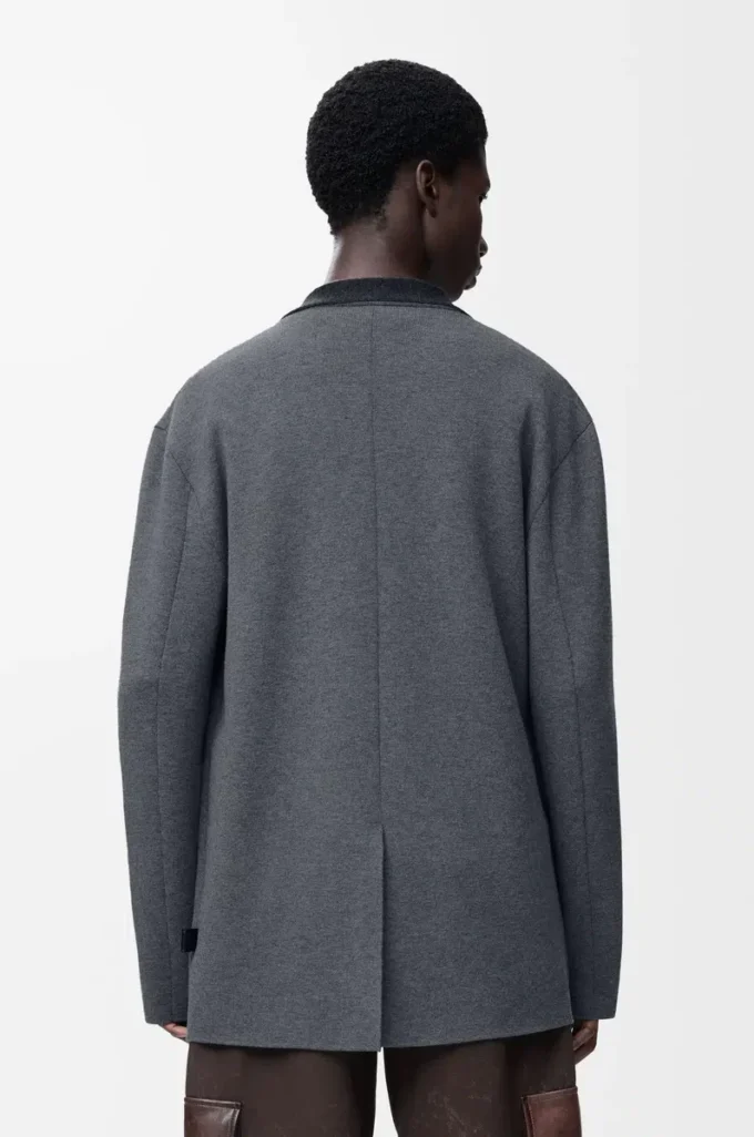Chaqueta de lana gris jaspeado Chaqueta de lana gris jaspeado