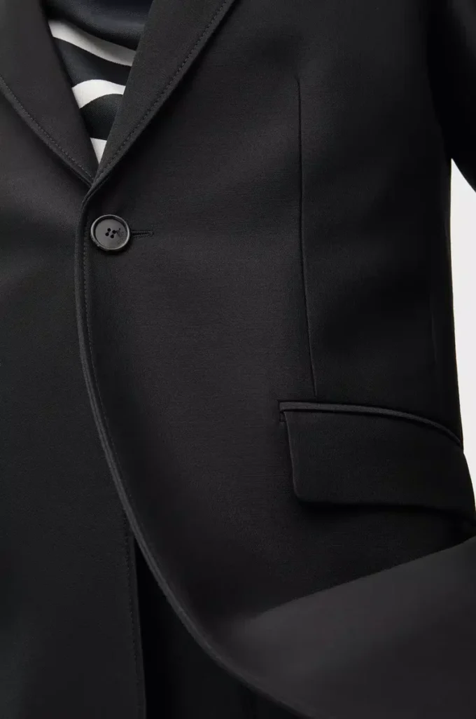 Chaqueta de lana y seda, color negro Chaqueta de lana y seda, color negro