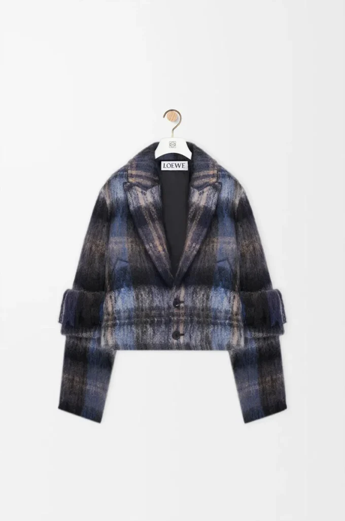 Chaqueta de mezcla de mohair y lana Azul/Multicolor Chaqueta de mezcla de mohair y lana Azul/Multicolor