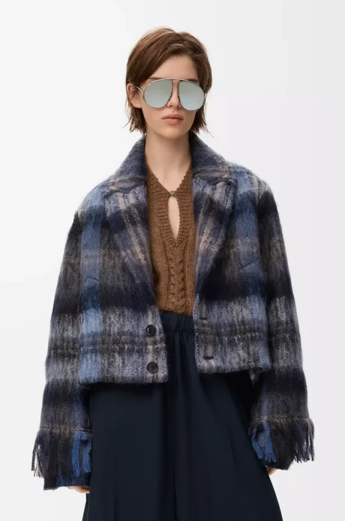 Chaqueta de mezcla de mohair y lana Azul/Multicolor Chaqueta de mezcla de mohair y lana Azul/Multicolor