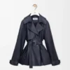 Chaqueta de piel de cordero napa azul marino Chaqueta de piel de cordero napa azul marino