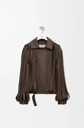 Chaqueta de piel de cordero napa marrón
