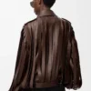 Chaqueta de piel de cordero napa marrón Chaqueta de piel de cordero napa marrón