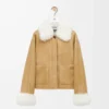Chaqueta de piel de oveja blanca/dorada Chaqueta de piel de oveja blanca/dorada