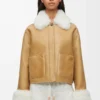 Chaqueta de piel de oveja blanca/dorada Chaqueta de piel de oveja blanca/dorada