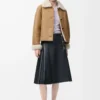Chaqueta de piel de oveja camel Chaqueta de piel de oveja camel