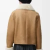Chaqueta de piel de oveja camel Chaqueta de piel de oveja camel