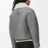 Chaqueta de piel de oveja gris Chaqueta de piel de oveja gris