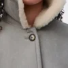Chaqueta de piel de oveja gris Chaqueta de piel de oveja gris