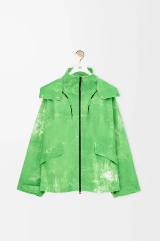 Chaqueta de tejido técnico flocado verde