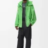 Chaqueta de tejido técnico flocado verde