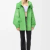 Chaqueta de tejido técnico flocado verde