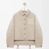 Chaqueta de trabajo de lana y cachemira Beige claro jaspeado