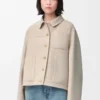 Chaqueta de trabajo de lana y cachemira Beige claro jaspeado