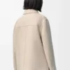 Chaqueta de trabajo de lana y cachemira Beige claro jaspeado