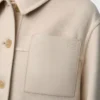 Chaqueta de trabajo de lana y cachemira Beige claro jaspeado