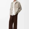 Chaqueta de trabajo de lana y cachemira Light Beige Melange