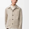 Chaqueta de trabajo de lana y cachemira Light Beige Melange