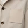 Chaqueta de trabajo de lana y cachemira Light Beige Melange
