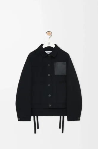 Chaqueta de trabajo de lana y cachemira Negro