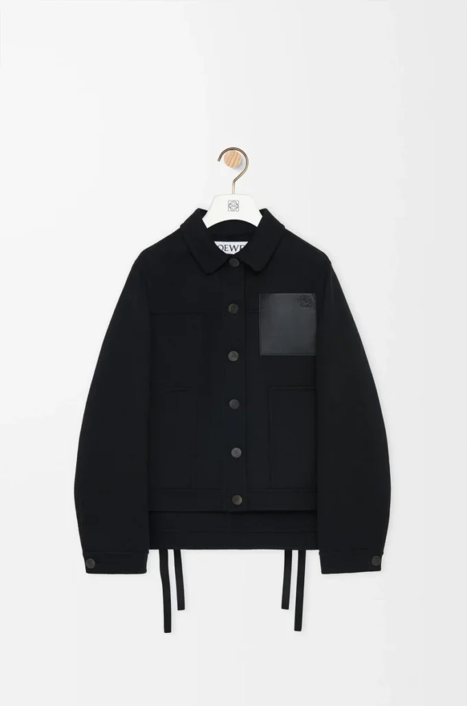 Chaqueta de trabajo de lana y cachemira Negro Chaqueta de trabajo de lana y cachemira Negro