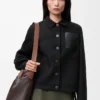 Chaqueta de trabajo de lana y cachemira Negro Chaqueta de trabajo de lana y cachemira Negro