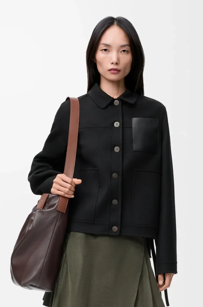 Chaqueta de trabajo de lana y cachemira Negro Chaqueta de trabajo de lana y cachemira Negro
