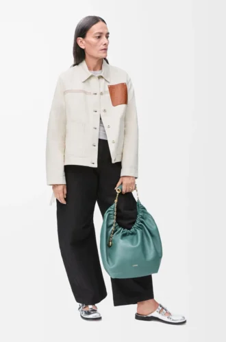 Chaqueta de trabajo en algodón y lino Crudo