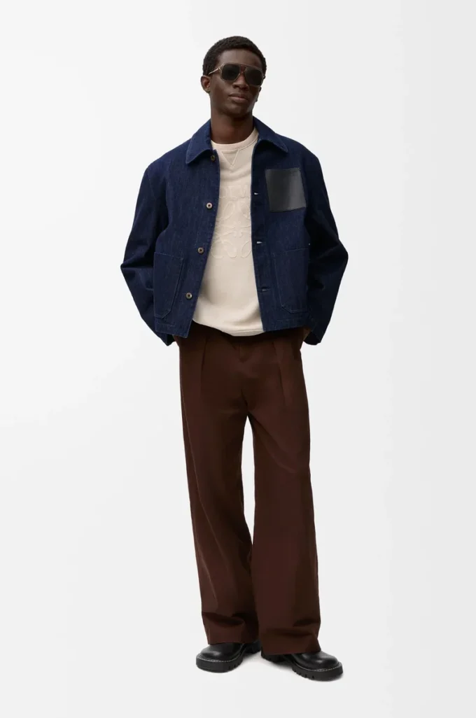 Chaqueta de trabajo en denim azul índigo Chaqueta de trabajo en denim azul índigo