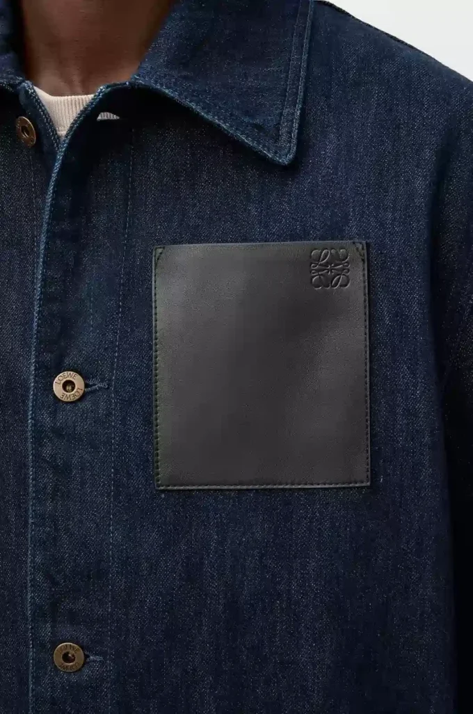 Chaqueta de trabajo en denim azul índigo Chaqueta de trabajo en denim azul índigo