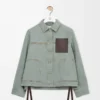 Chaqueta de trabajo en denim Verde caqui Chaqueta de trabajo en denim Verde caqui