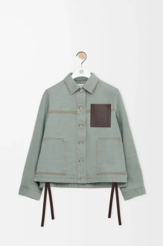 Chaqueta de trabajo en denim Verde caqui
