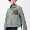 Chaqueta de trabajo en denim Verde caqui Chaqueta de trabajo en denim Verde caqui