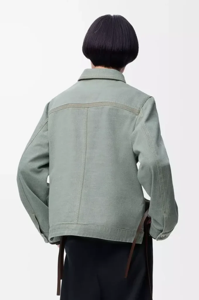 Chaqueta de trabajo en denim Verde caqui Chaqueta de trabajo en denim Verde caqui