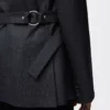 Chaqueta drapeada de lana gris oscuro Chaqueta drapeada de lana gris oscuro