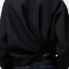 Chaqueta drapeada de lana negra Chaqueta drapeada de lana negra