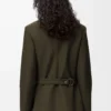 Chaqueta drapeada de lana verde caqui Chaqueta drapeada de lana verde caqui