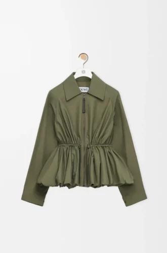 Chaqueta en mezcla de algodón Verde caqui