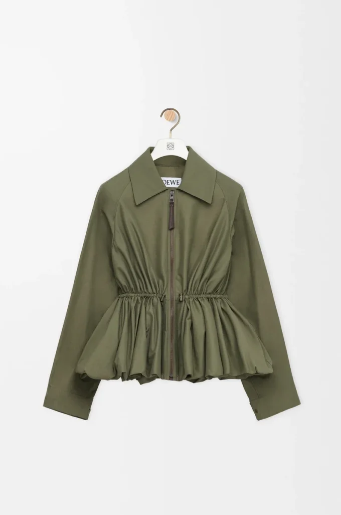 Chaqueta en mezcla de algodón Verde caqui Chaqueta en mezcla de algodón Verde caqui