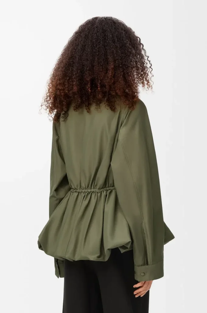 Chaqueta en mezcla de algodón Verde caqui Chaqueta en mezcla de algodón Verde caqui