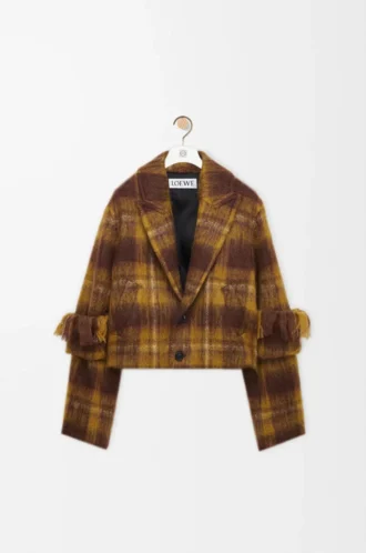 Chaqueta en mezcla de mohair y lana Amarillo/Multicolor
