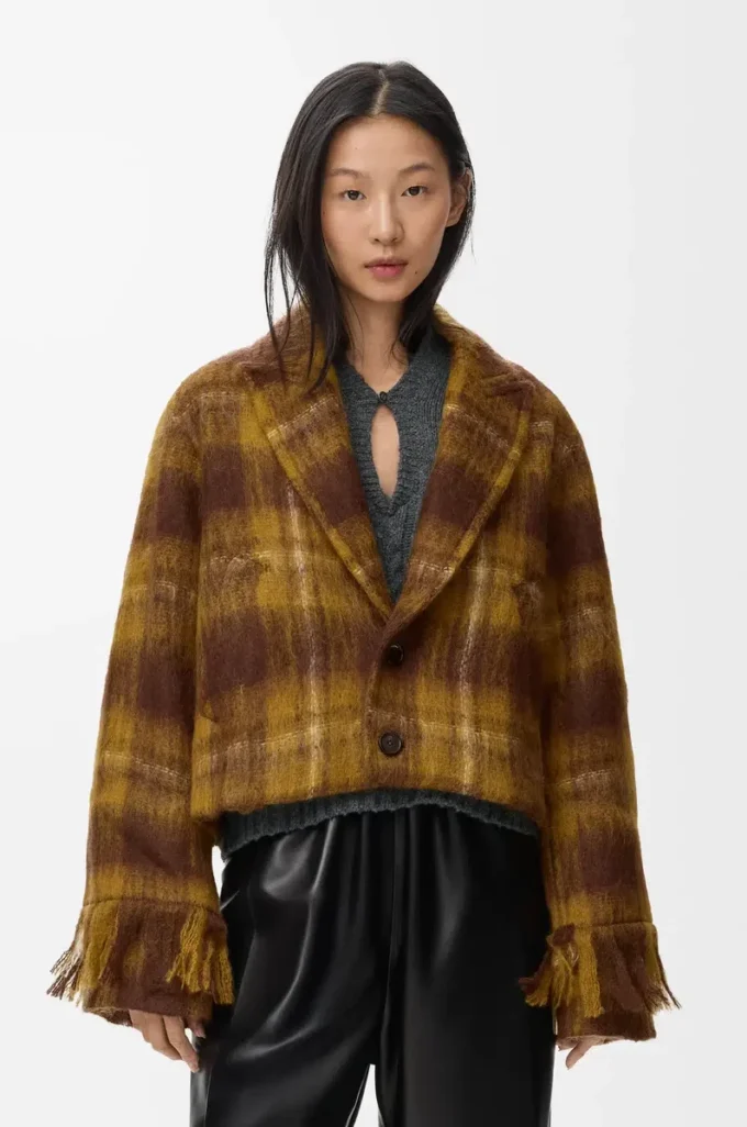 Chaqueta en mezcla de mohair y lana Amarillo/Multicolor Chaqueta en mezcla de mohair y lana Amarillo/Multicolor