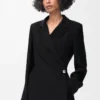 Chaqueta en mezcla de viscosa elástica negra Chaqueta en mezcla de viscosa elástica negra