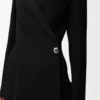 Chaqueta en mezcla de viscosa elástica negra Chaqueta en mezcla de viscosa elástica negra