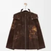 Chaqueta en tejido técnico flocado Marrón chocolate Chaqueta en tejido técnico flocado Marrón chocolate